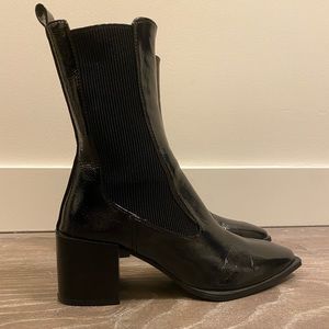 Zara Black Patent Booties